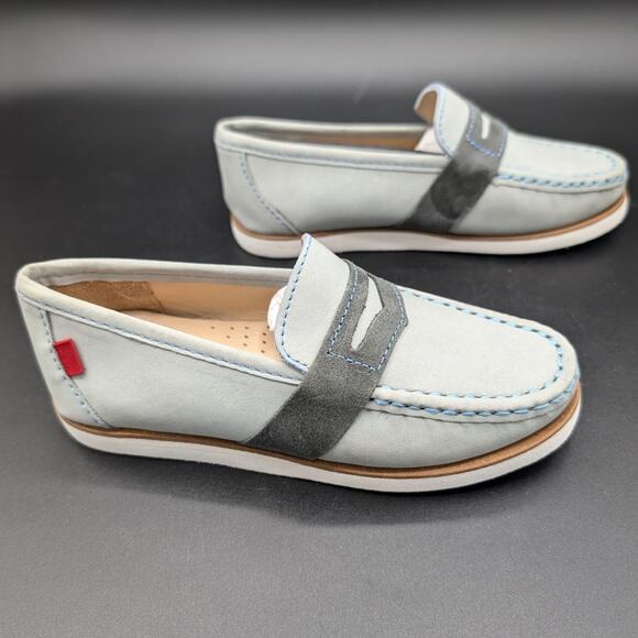 Marc Joseph Loafers Girls 11 Kid Toddler Light Gray Dumbo Slide on Leather Shoes - Picture 1 of 11